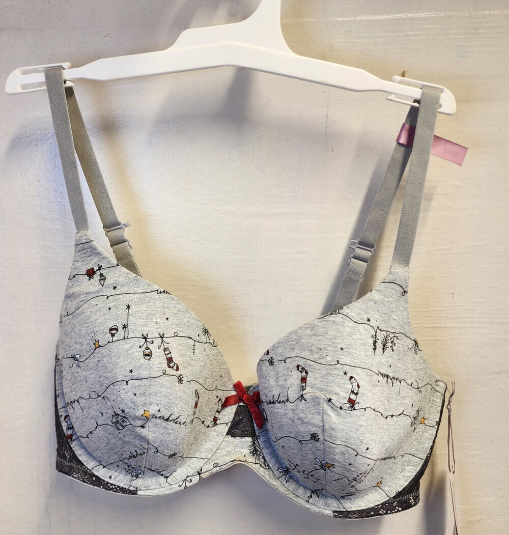 New Ambrielle Women's Gary Underwire Lightly Line Bra Adjustable Straps Size 34D